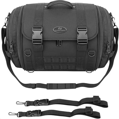 Saddlemen TR2300DE Tactical Deluxe Sissy Bar Street Motorcycle Tail Bags - NegroTalla única