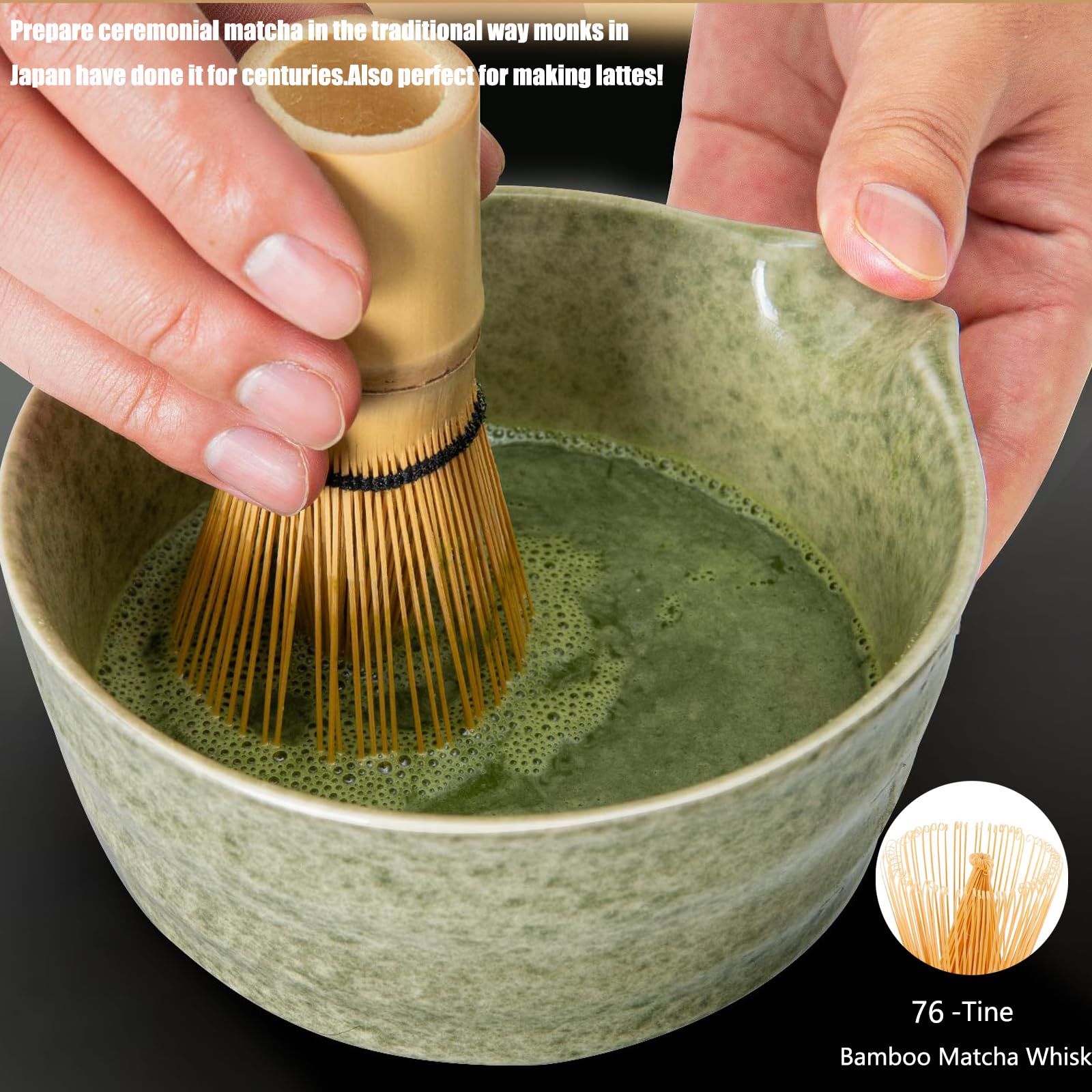 Hniuyun Matcha Whisk Set of 5, Handmade Bamboo Matcha Whisk, Tea Spoon, Matcha Scoop, Tea Sifter, Whisk Holder - Image 4