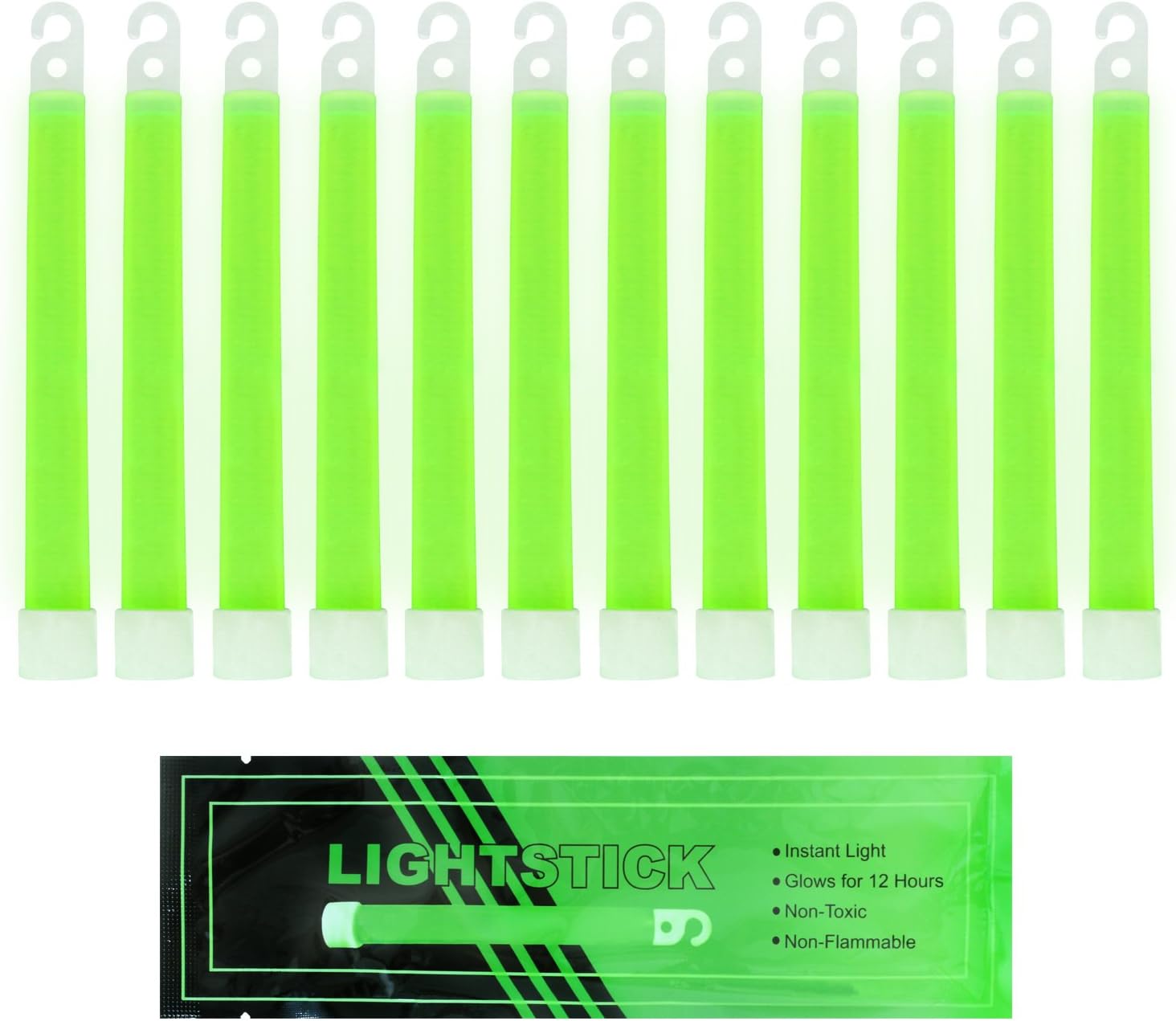 MediTac Green Glow Sticks - Premium Bright 6” Snap & Light Sticks - 12 Hour (12 Pack): Industrial & Scientific
