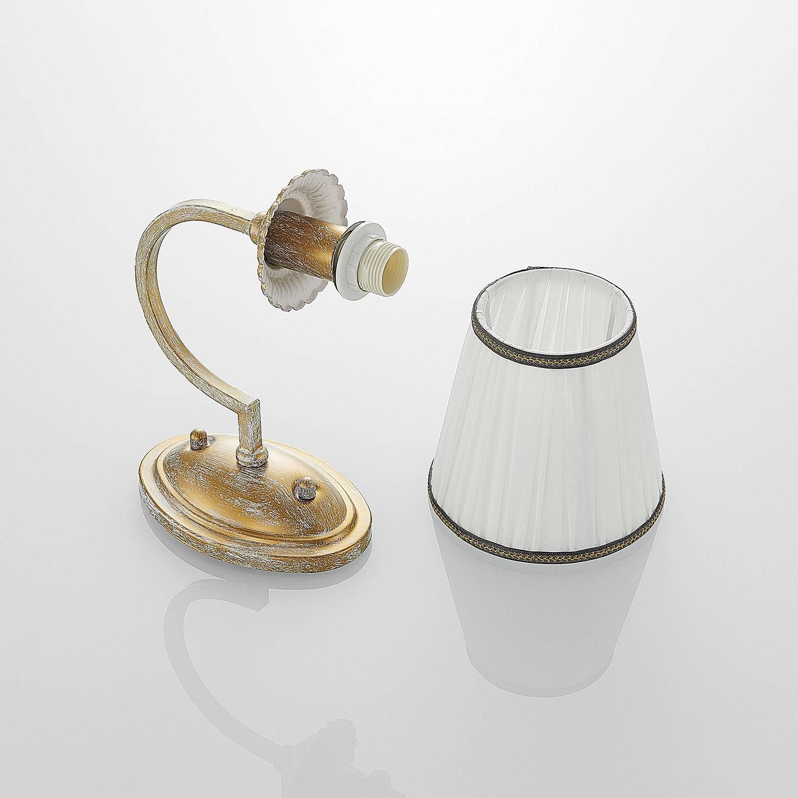 Lindby Textil Wandlampe altmessing, Wandleuchte innen IP20 Innenleuchte Wand 1x E14 ohne Leuchtmittel Wandbeleuchtung Wohnzimmer Esszimmer Flur