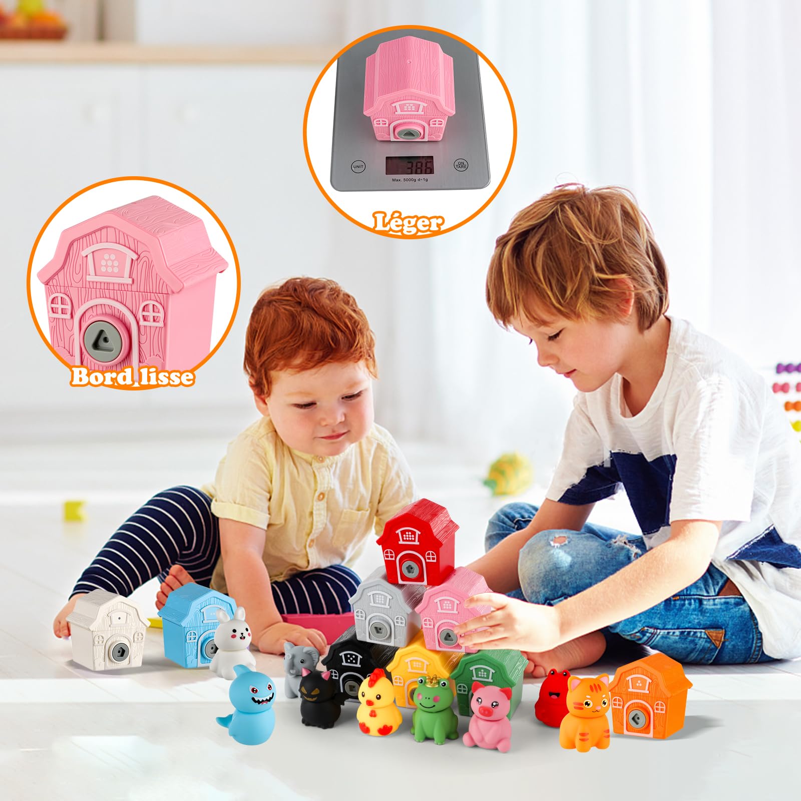 Grarain Jouet Montessori 2 Ans Jouet Animaux de La Ferme pour Enfants pour Compter, Associer et Trier Motricité Fine Animaux Jouets Ferme Enfants pour Cadeaux pour 2-5 Ans Garçons Filles