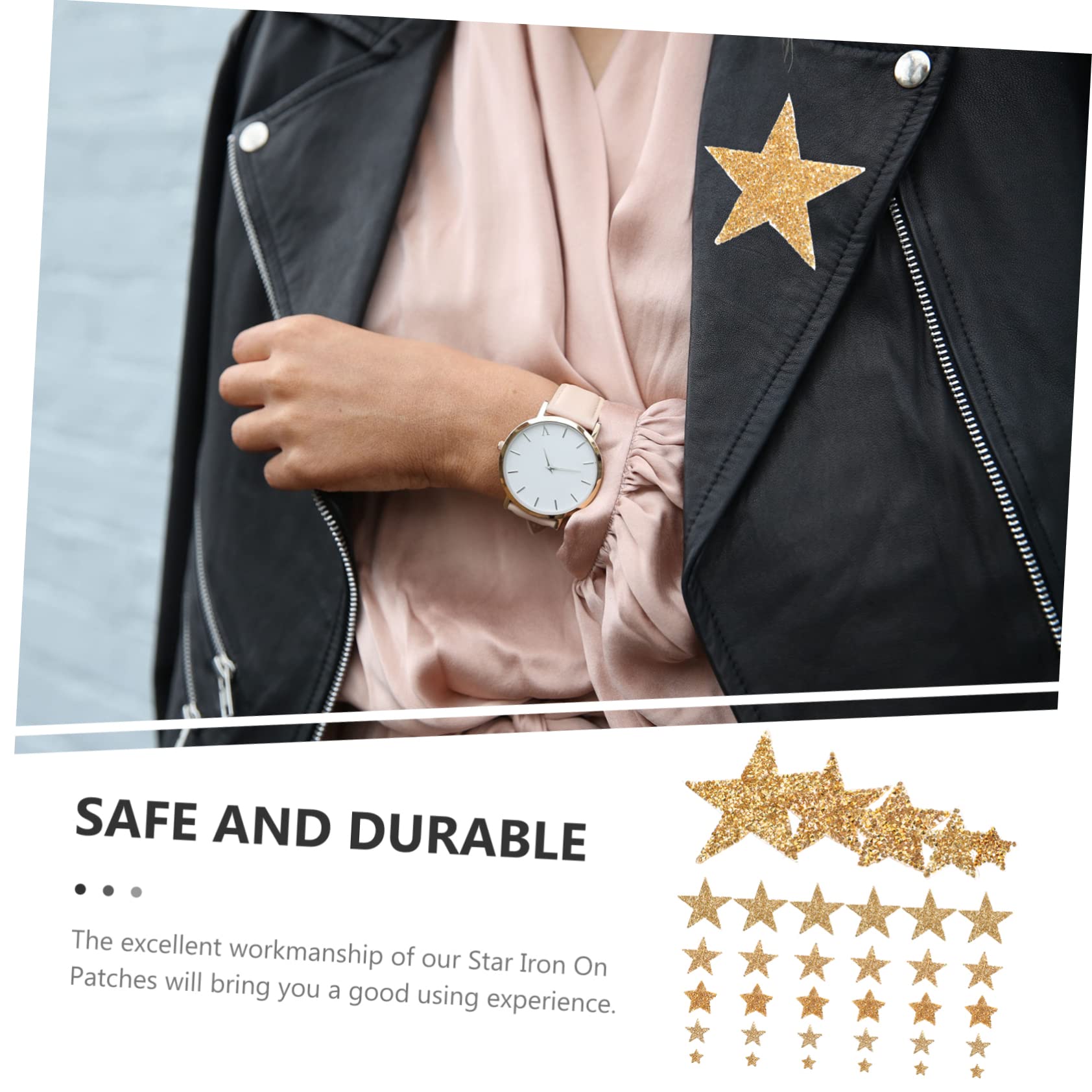 VILLCASE 150stücke Glitzer Strass Aufbügler Fünfzackige Stern Applikationen Für Kleidung Hüte Taschen Und Einfache Anwendung Vielseitig Einsetzbar Verschiedenen Und Farben