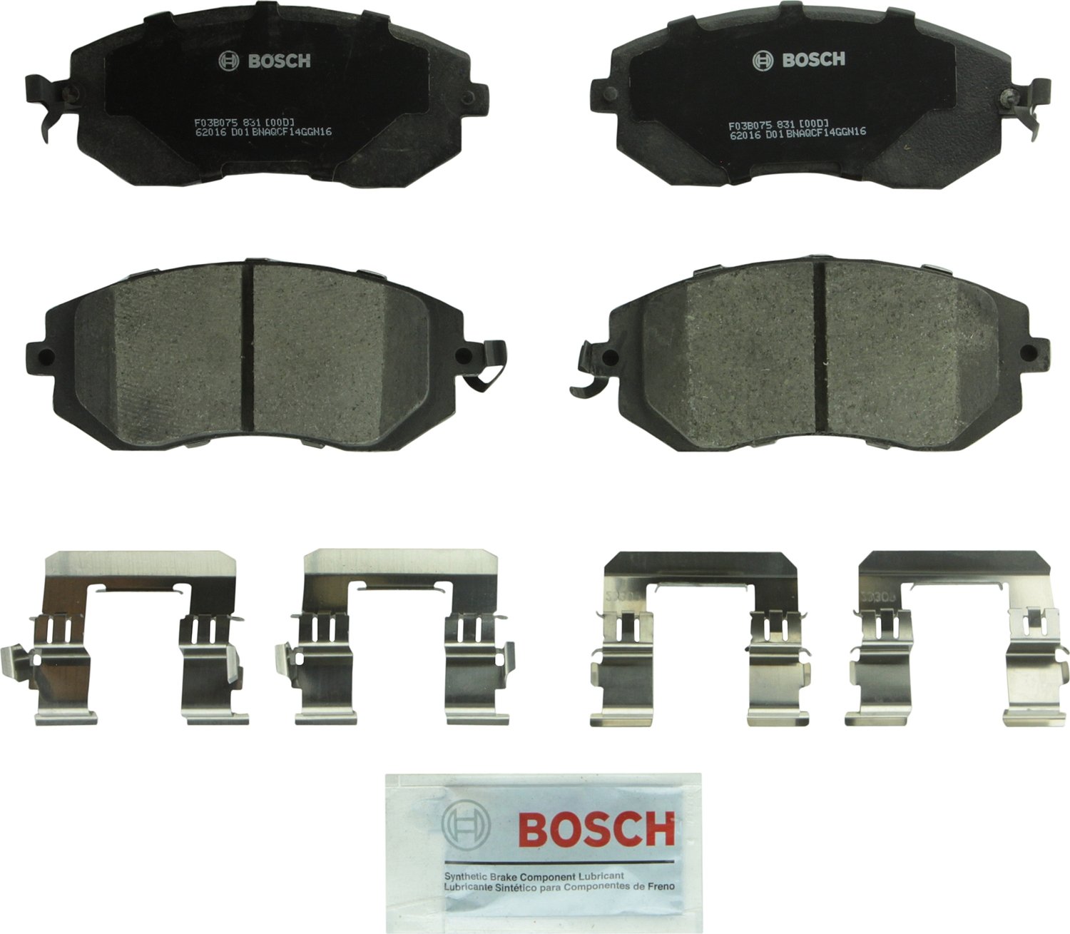 BOSCH BC1539 QuietCast Premium Ceramic Disc Brake Pad Set - Compatible with Select Scion FR-S; Subaru BRZ, Crosstrek, XV Crosstrek, Forester, Impreza, Legacy, Outback; Toyota 86; FRONT