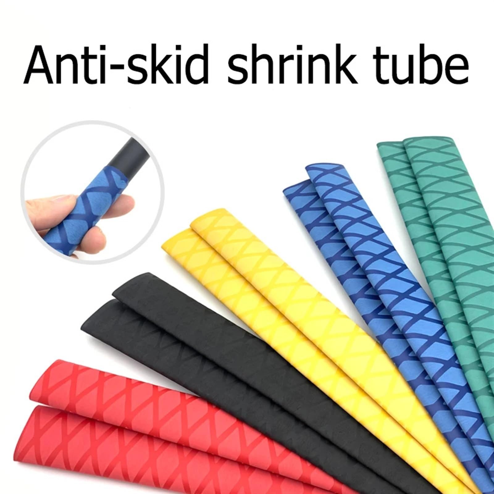 Guaina termorestringente antiscivolo per canne da pesca, bicicletta, isolamento elettrico, impugnatura morbida, racchetta(rosso, DIA 15 MM-1 M)