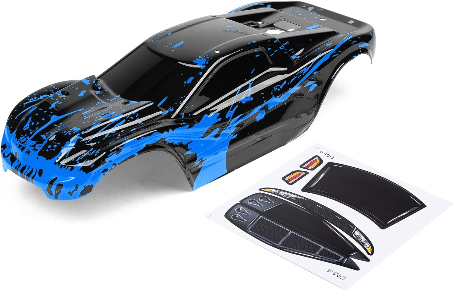 SummitLink Custom Body Muddy Blue Over Black Style Compatible for Rustler 4X4, Rustler BL-2S, Rustler 4x4 Ultimate 1/10 Scale RC Car or Truck (Truck not Included) R4-BB-02
