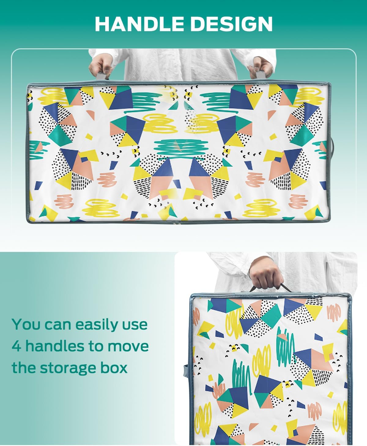 Colemoly Under Bed Storage 2 Pack Storage Containers with Sturdy Sides and Bottom, Large Organizers for Closet Organizers and Storage, Blanket Storage, Clothing Storage, grey