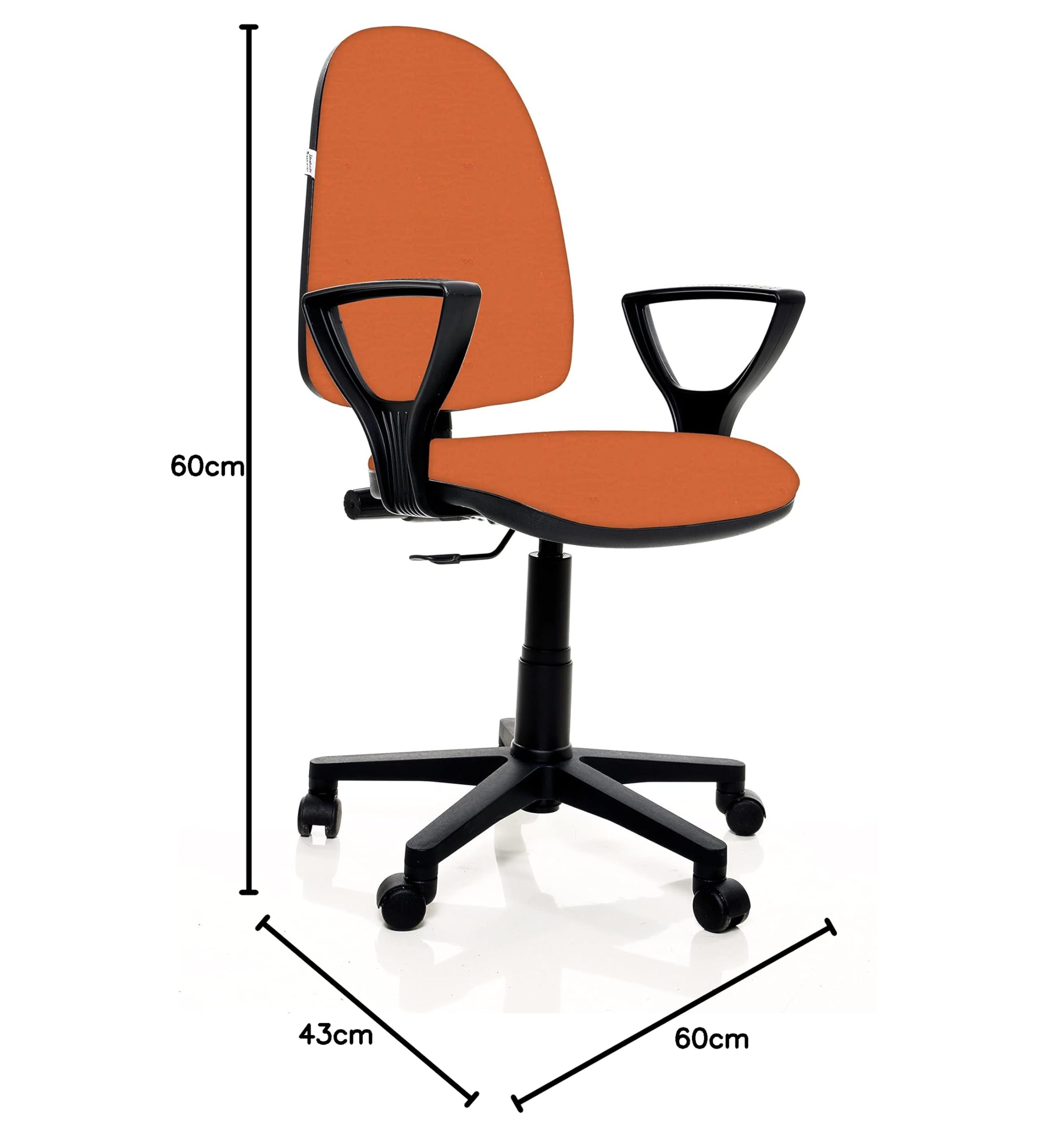 Sedia Da UfficioGalizia Prime Poltroncina Ergonomica Contatto Permanente schienale Regolabile In Altezza Sedile E Schienale Imbottiti In Tessuto Finta Pelle, certificato italiano (ARANCIO)