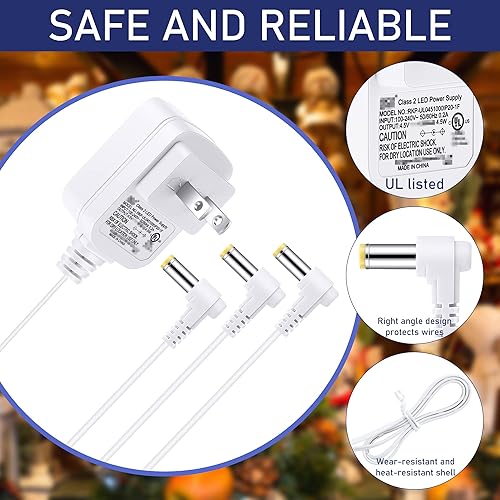 Miniatura 3 de Sumind Adaptador ACDC compatible con Lemax accesorio iluminado # 74254 94563 94565 94566 94527 94564, adaptador de corriente de 4.5 V 3 salidas para