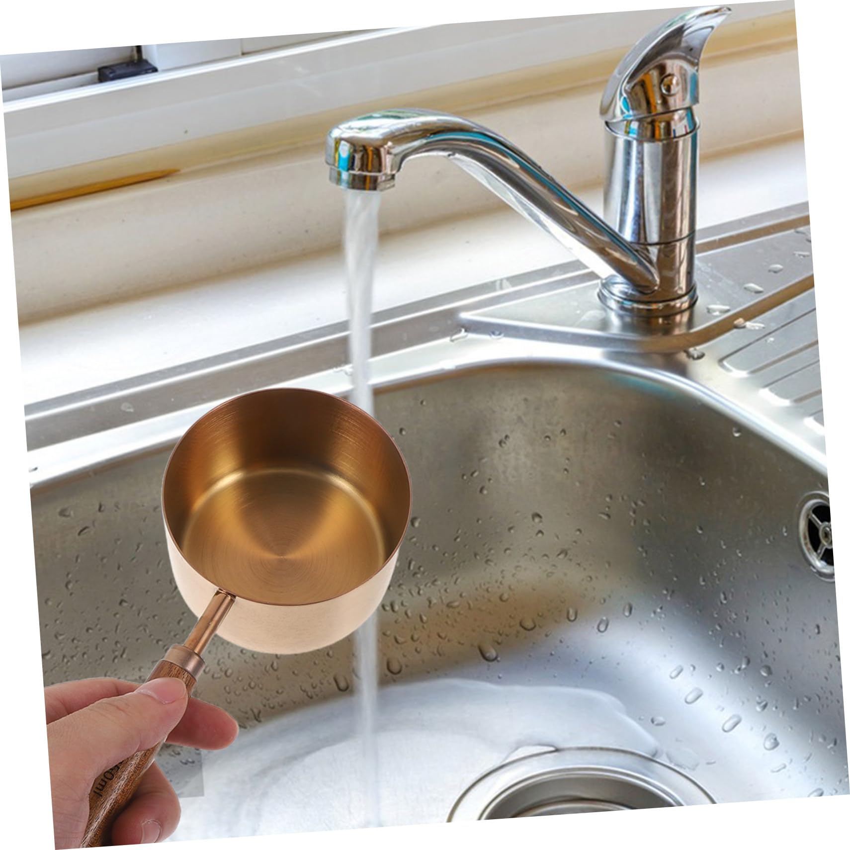 8 Piezas Cuchara Medidora De Té Cuchara De Café De Madera Herramientas Para Hornear De Cocina Rose Gold