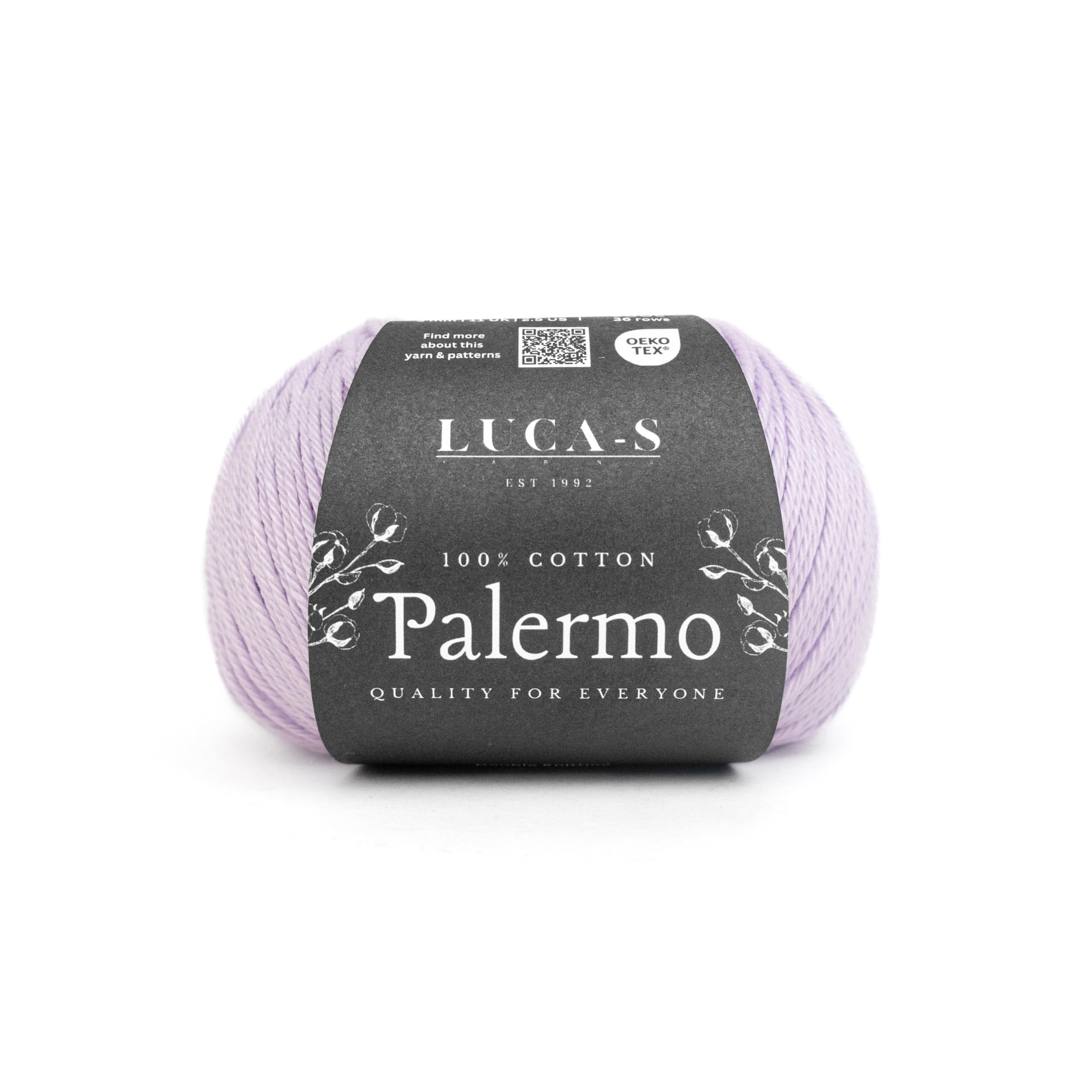 Luca-S Palermo 100% Mercerised Cotton Yarn, Oeko-Tex Certified Giza Cotton, 50g (1.8oz) 125m (136 Yards) - Knitting and Crochet Cotton Yarn, Durable Amigurumi & Baby Project Cotton