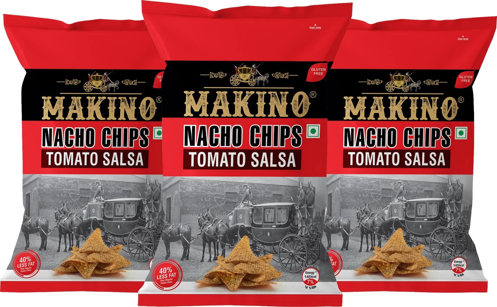 Nacho Chips (Multi Pack, Each 150 gm)(Pack of 3) (Tomato Salsa)