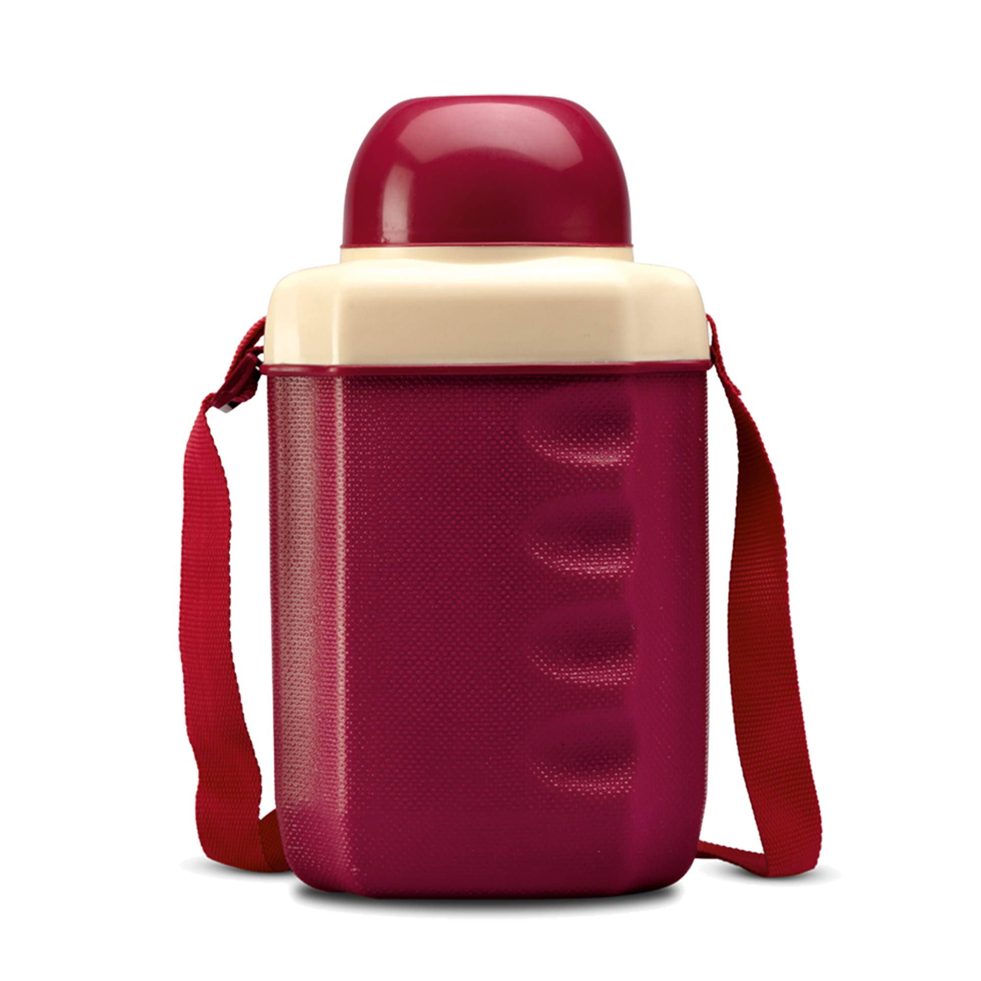 MILTON Kool Cruiser Insulated Plastic Water Sipper Bottle with Belt Ideal for outdoor (Maroon, 2200 Ml, Pack of 1)