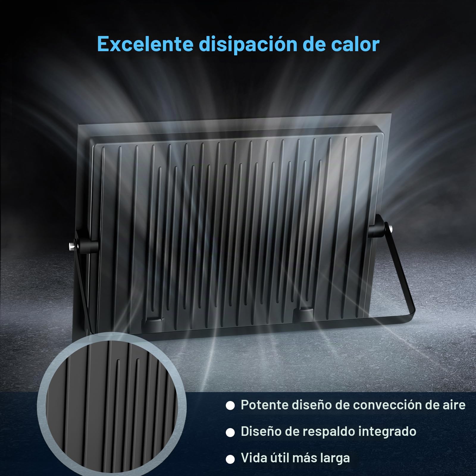 Foco LED para exteriores de 500W, 50000 LM, superbrillante, blanco frío de 6500 K, resistente al agua IP66, para patio, entrada, garaje, pasillo y jardín - 2 piezas