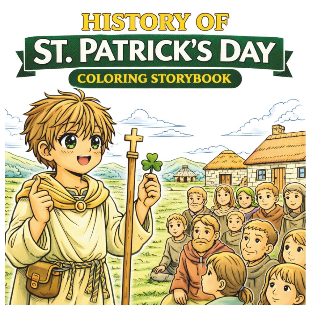 History of St. Patrick’s Day Coloring Storybook for Kids: Irish Traditions & Cultural March Celebration for Ages 3–8