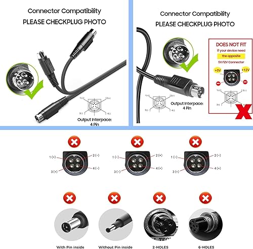 Miniatura 2 de Adaptador de CC de CA de 12 V 5 A 4 pines para Lorex 19 pulgadas y 22 pulgadas, sistema de videovigilancia para monitor LCD, Wacom Cintiq 22HD 22 HD