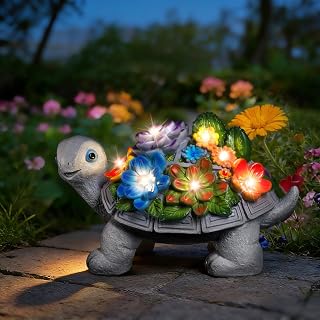 Linkax Solar Turtle Garden Statue Lights - Outdoor Patio Yard Decor, Easter Birthday Gifts for Mom Grandma Women Sister