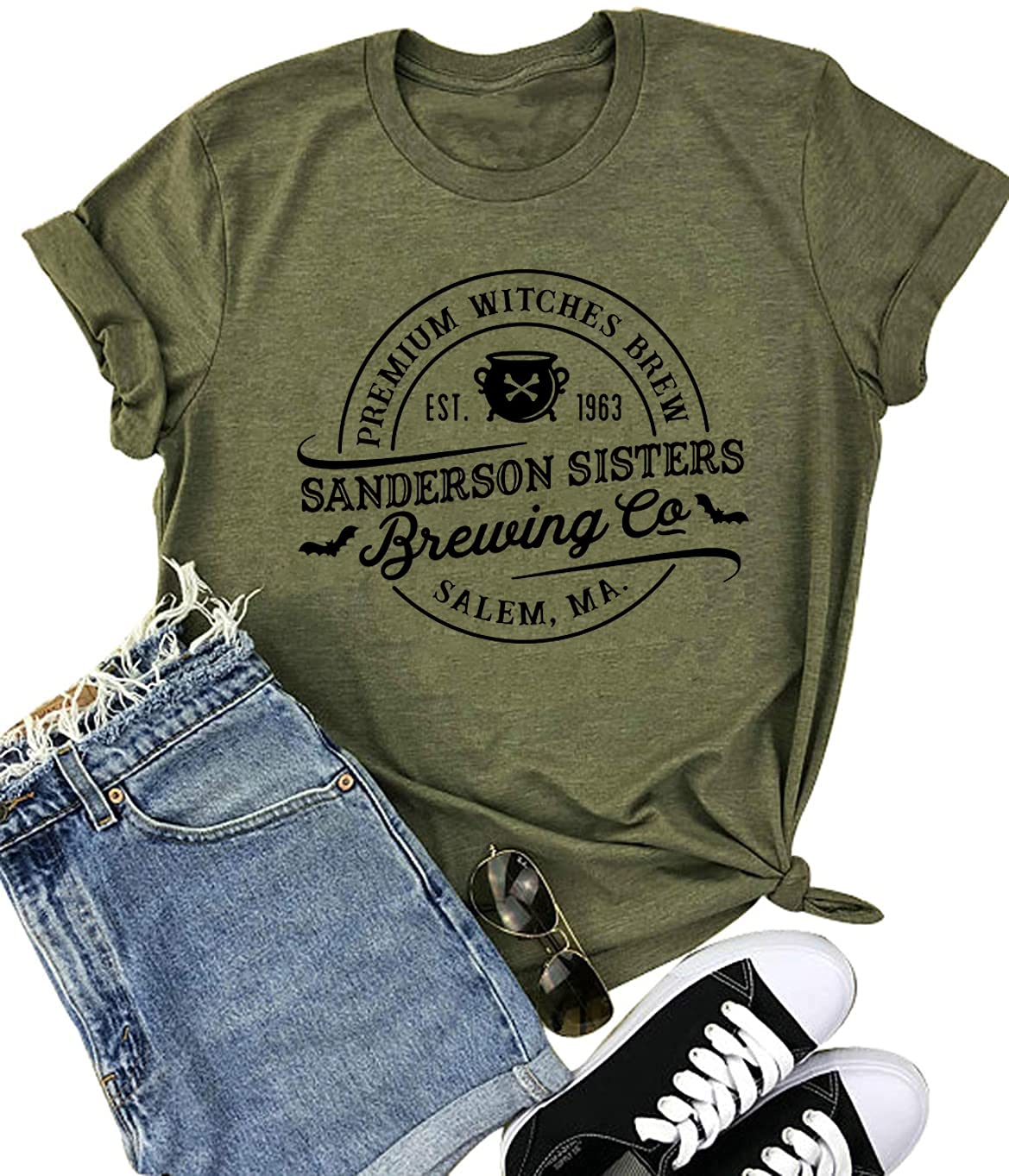 TasuxeSanderson Sisters Shirt Womens Funny Halloween Tshirt Fall Tee Tops