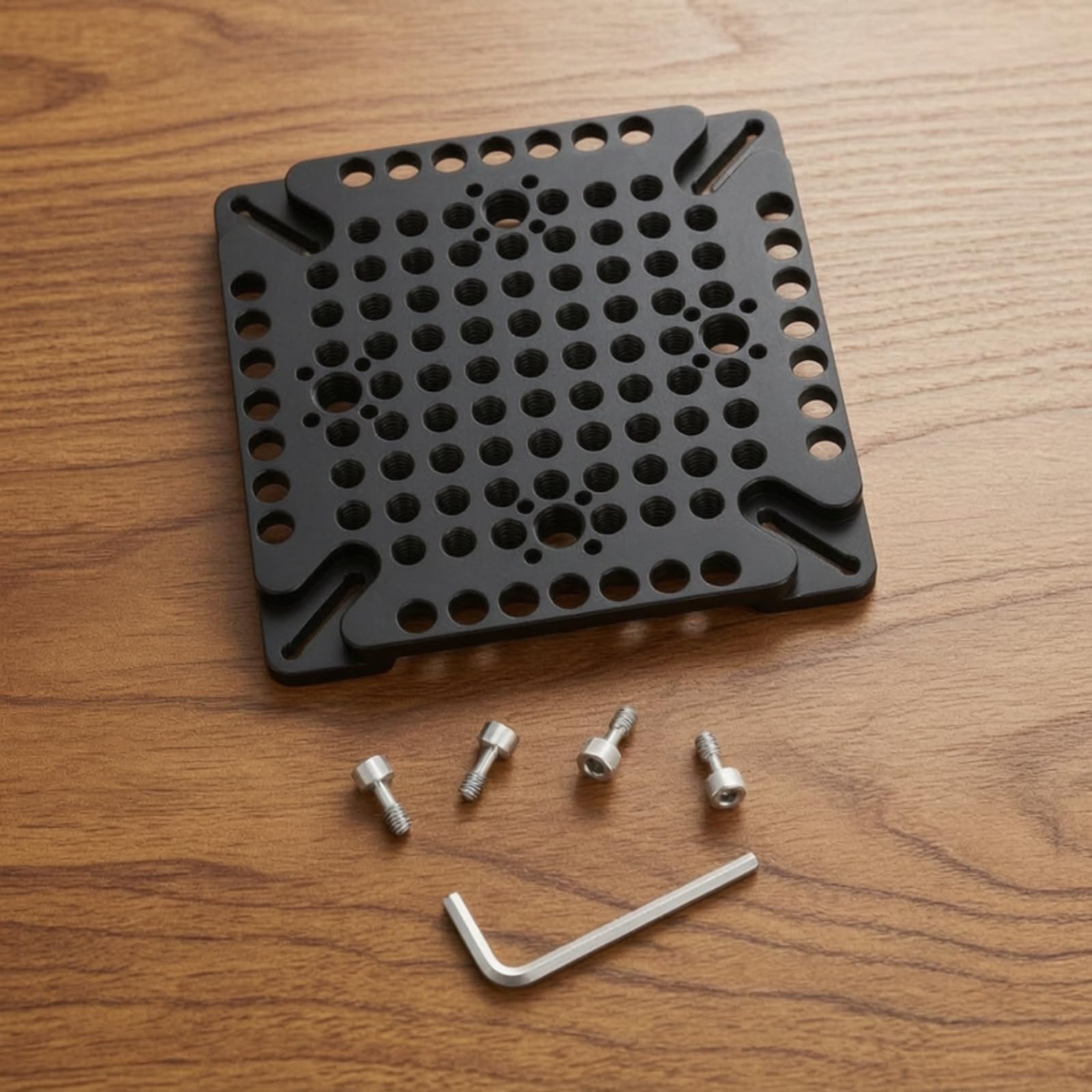 Placa de Montaje para Adaptador Base Metálica Aluminio Aleado con Kit de Instalación Completo y Bajo Adecuada para Oficina Fotografía Producción