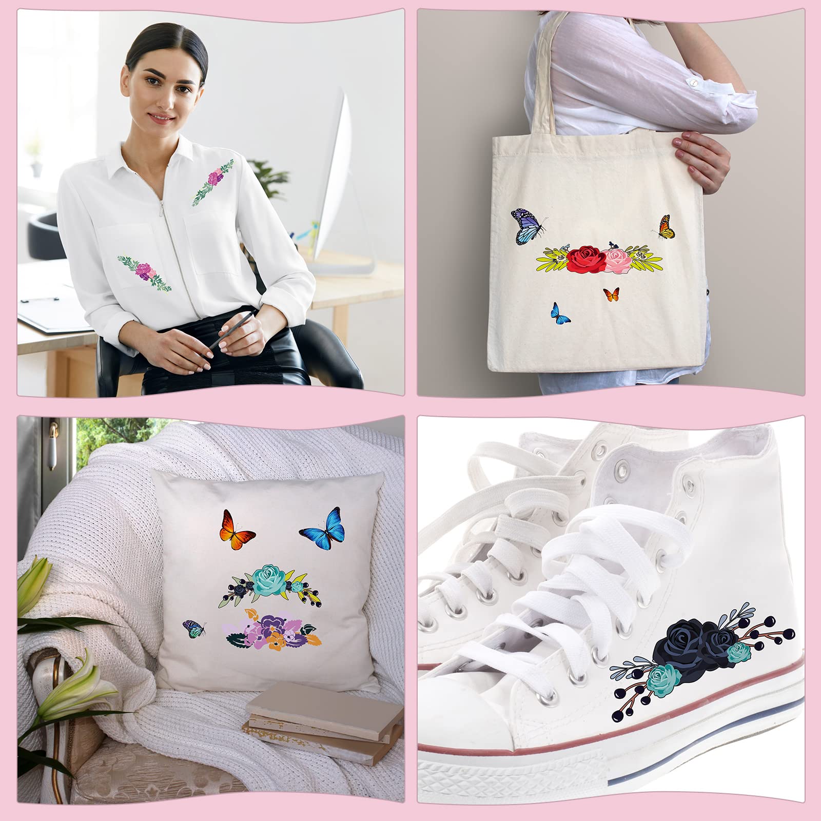 Flower & Butterfly Iron On Patches – 49 Pcs Heat Transfer Vinyl Decals For Clothes, Jackets, Backpacks, DIY Customization - View #14