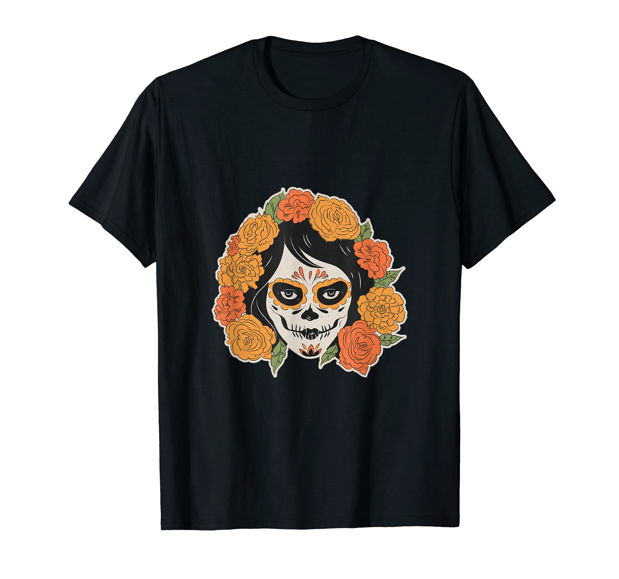 CoolDay Of The Dead Woman Dead Skull Dia De Los Muertos T-Shirt