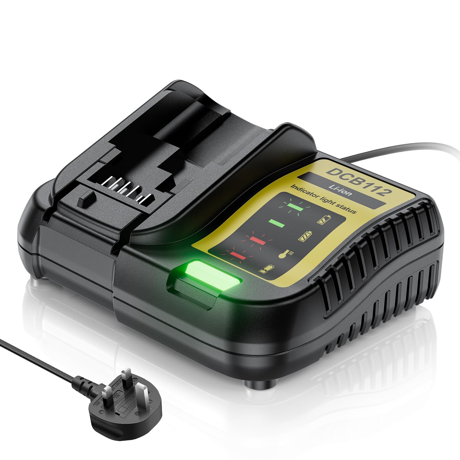 Battery Charger Compatible with Dewalt 12V/20V MAX, Fast Charging Replacement Charger for Dewalt DCB120 DCB127 DCB200 DCB201 DCB204 DCB206 DCB208 DCB230 DCB240 DCB606 DCB609 DCB612