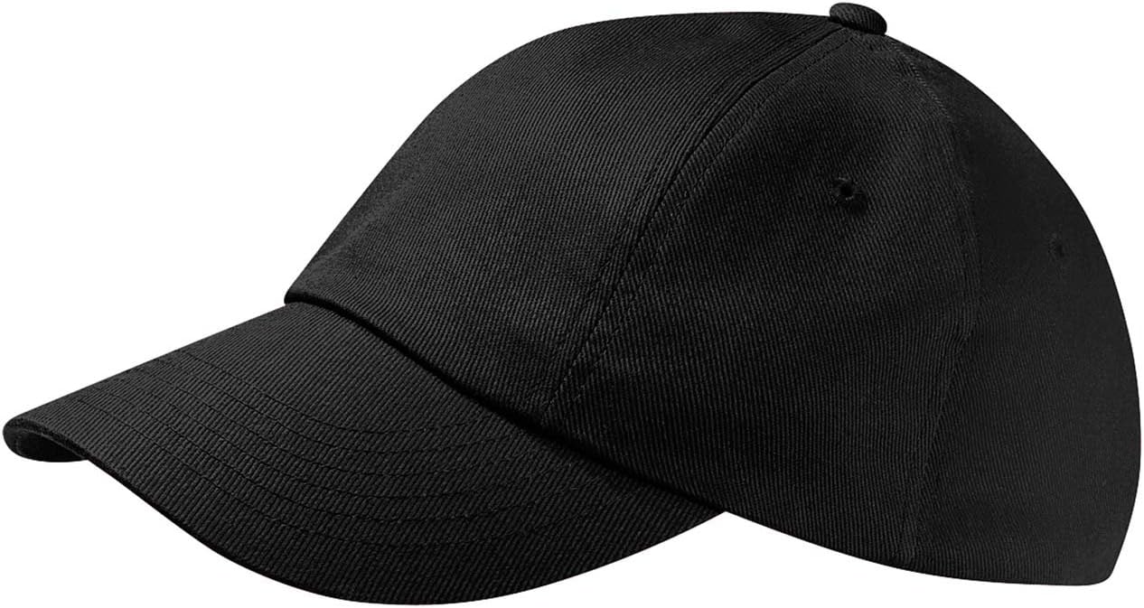 Unisex Unisex Adults Low Profile Heavy Cotton Drill Cap Black One Size Baseball Cap, Black, One Size