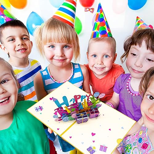 Miniatura 3 de Sharonlily Tarjeta desplegable de feliz cumpleaños tarjetas de felicitación 3D emergentes de cumpleaños números de la edad tarjeta de fiesta de