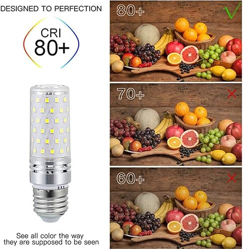 Miniatura 4 de Bombilla LED para vela, equivalente a 15 W, incandescente de 120 W, blanco frío 6000 K, paquete de 4, base mediana E26/E27, no regulable