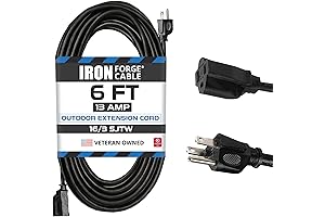 Iron Forge Cable Weatherproof Outdoor Extension Cord 6 ft: Reliable and Durable