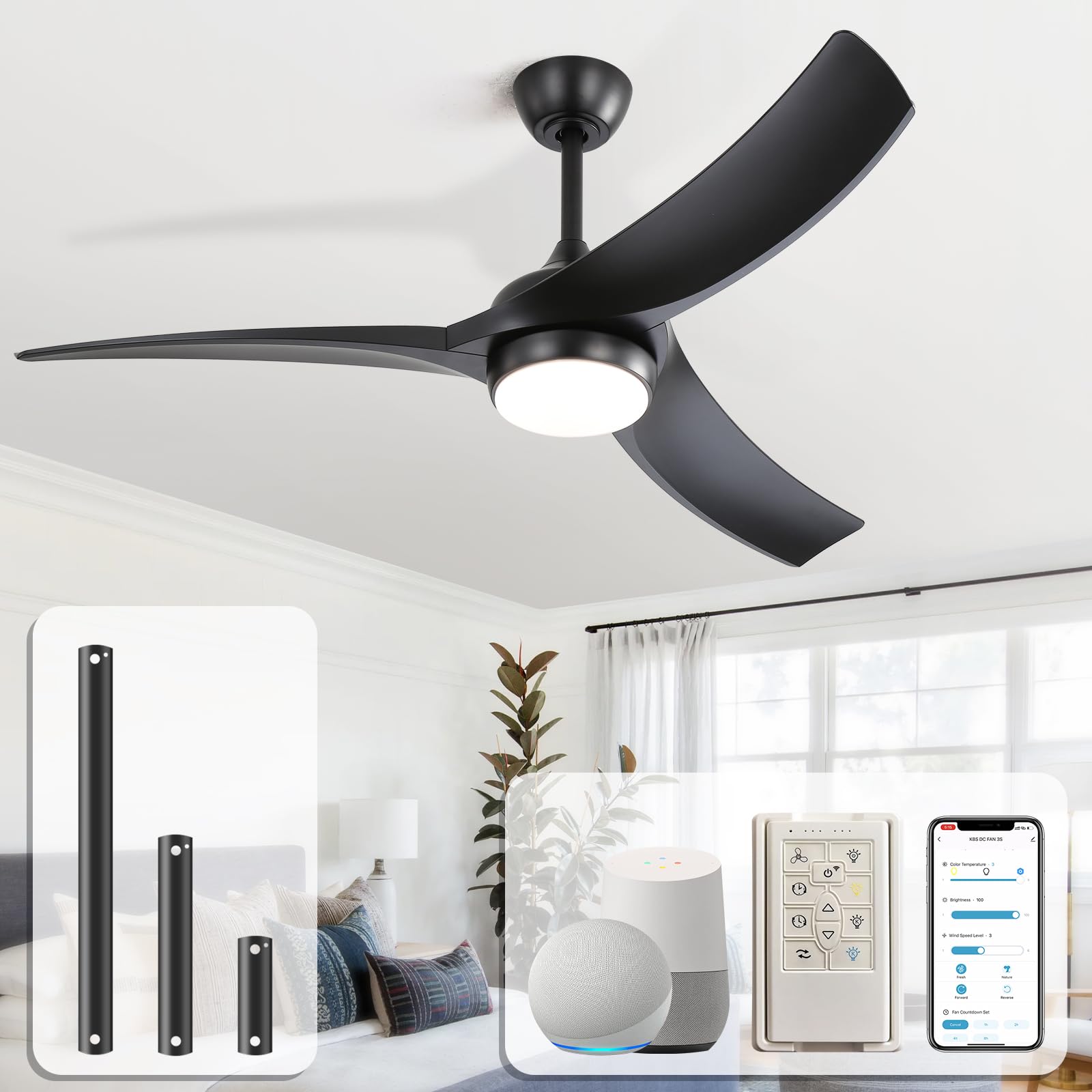 Sofucor 52 Inch Smart Ceiling Fan