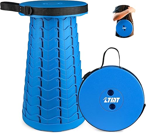 Miniatura 11 de Silla de camping plegable portátil y ligera para adultos, taburete plegable resistente con correa de hombro ajustable, perfecta para picnic, playa,