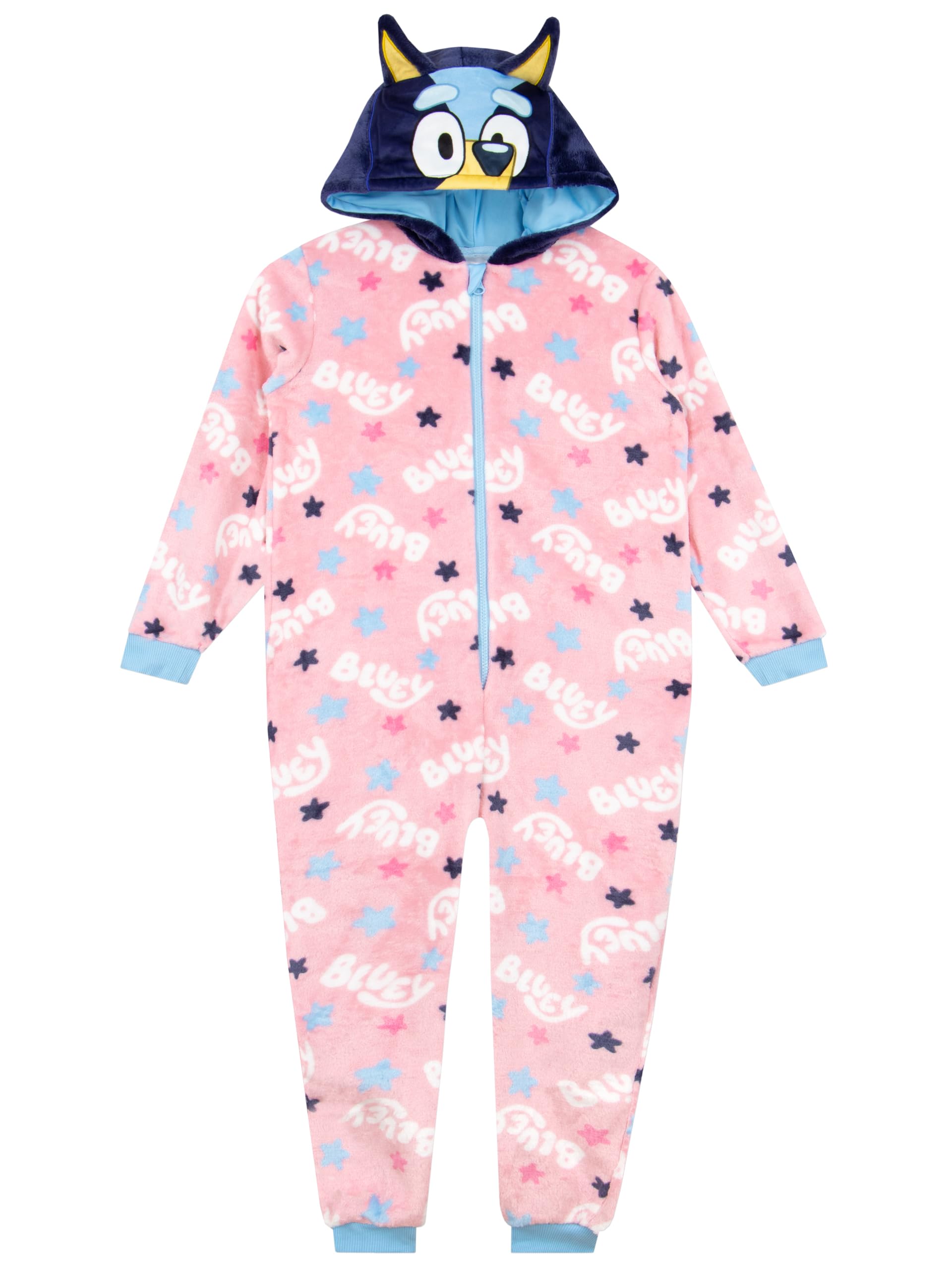 Bluey Girls Pink Onesie | Onesie With 3D Ears | Fleece Onesies For | 5-6 Years