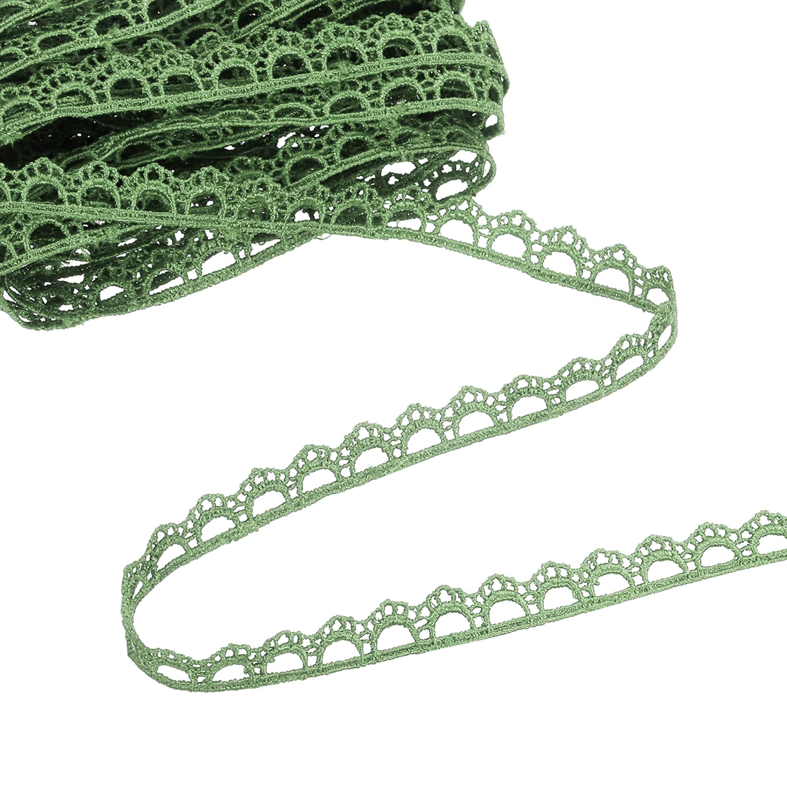 Cinta de encaje verde de 0.9 cm x 5 yardas ideal para manualidades y costura textil