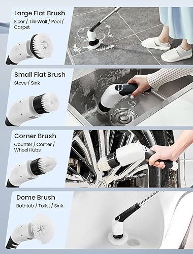 Miniatura 3 de Cepillo eléctrico giratorio, paquete de 7 cabezales de cepillo, 7 cabezales de cepillo reemplazables para limpieza eléctrica, adecuado para todas