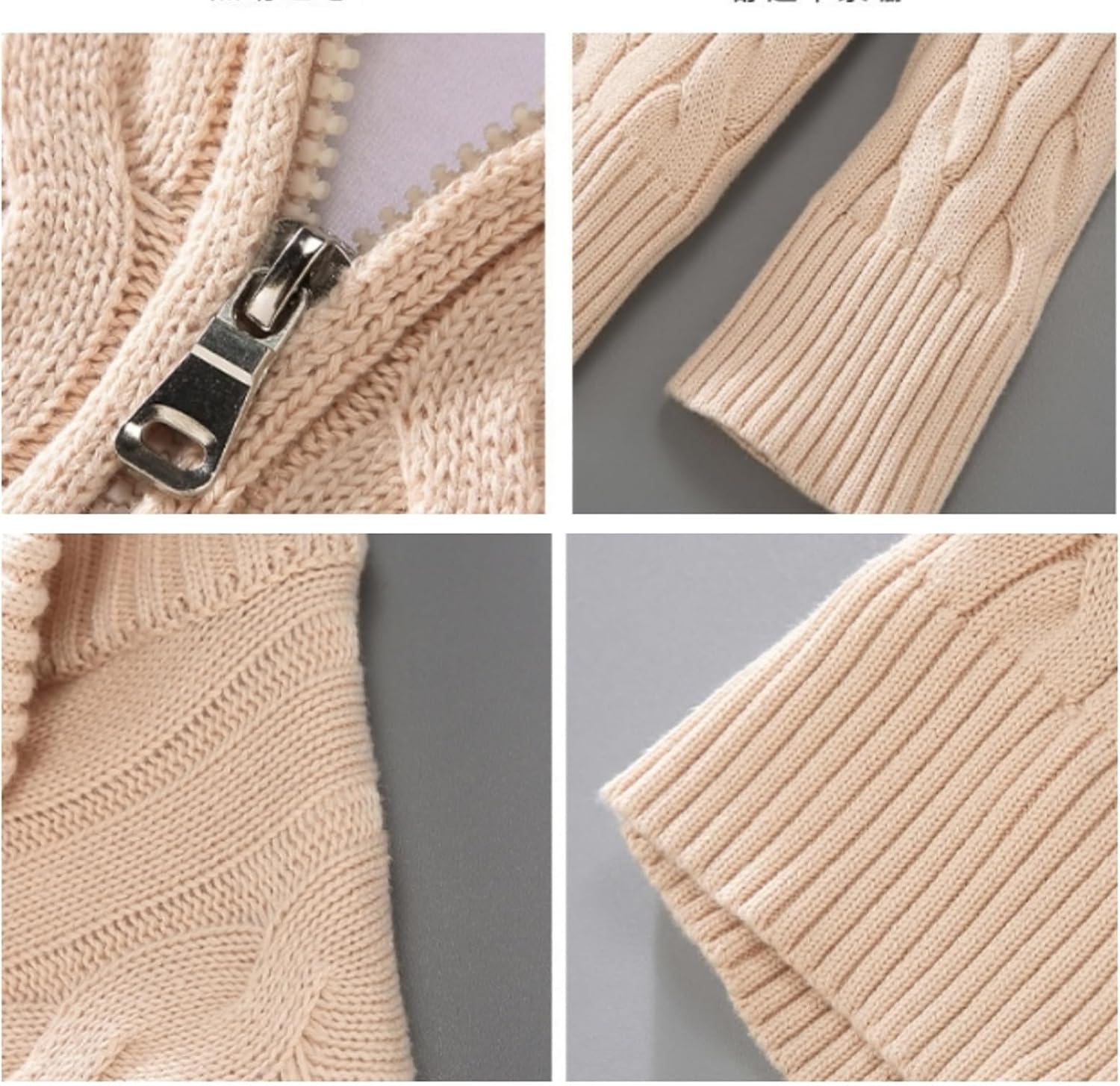 Men's Casual Knitwear, Classic Texture Slim Fit Mock, Pure Cotton Soft Thermal Polo Sweater, Quarter Zip Pullover Sweaters