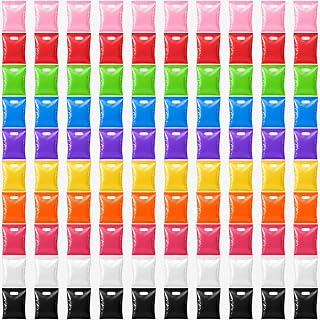 dyfcehs 100 Pack Colorful Plastic Party Favor Gift Bags Bulk Small Goodie Bag with Handles 6 x 8 Inch Shiny Glossy Merchandise Bags for Candy Treat Pouches, Party Favor Goodie Bags for Birthday, Halloween, Christmas, Crafts (Colorful)