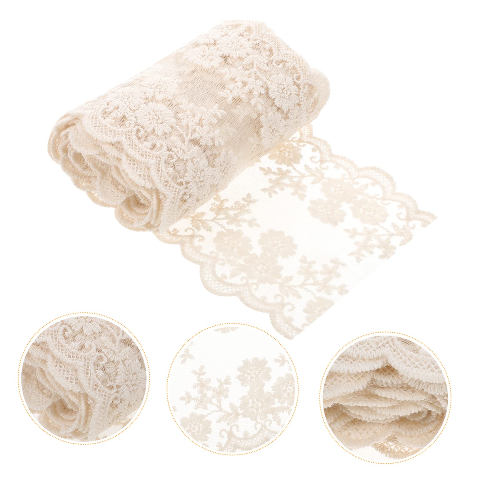 VILLCASE 5rollos Cinta De Encaje Decorativo Sin Elasticidad Para Manualidades De Trimado Para Ropa y Accesorios