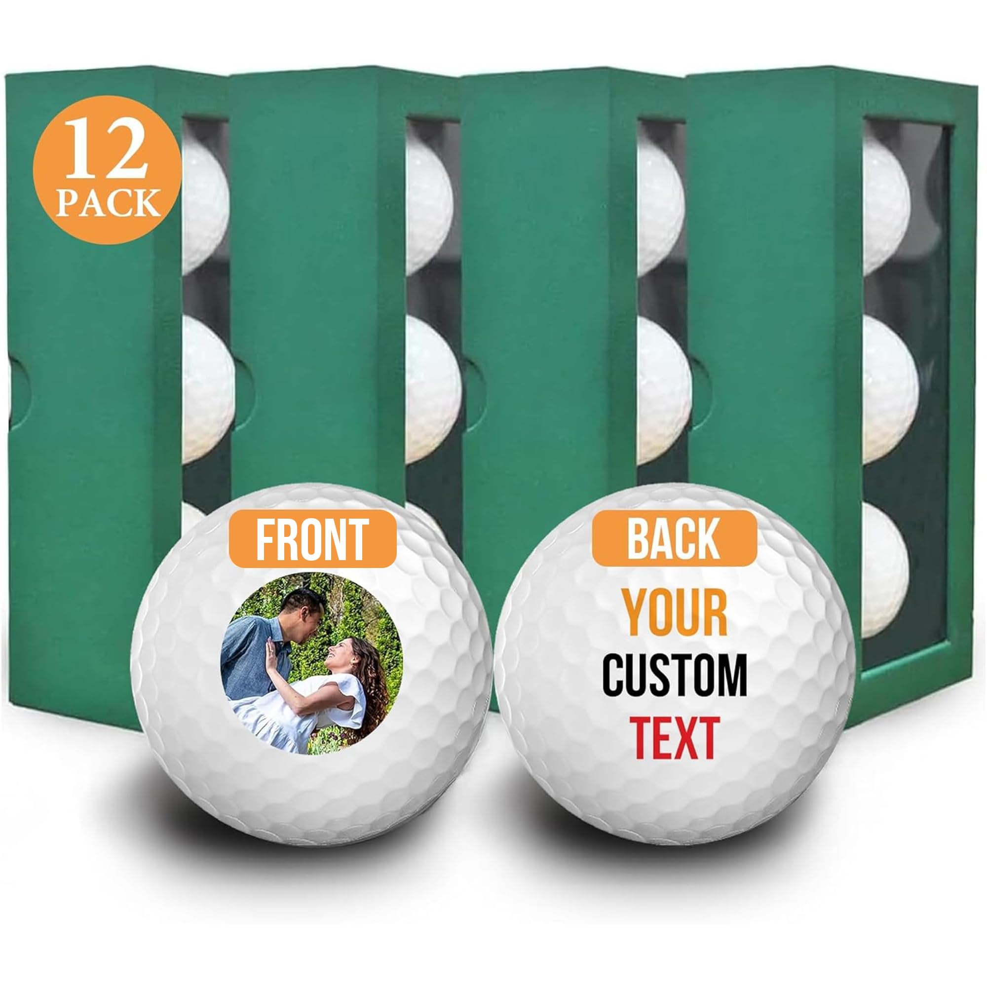 Personalized Golf Balls, Gifts for Men, Custom Golf Ball with Logo or Photo, Customized Gift for Golfers, Dads, Boyfriend, Husband, Grandfather, Groomsmen