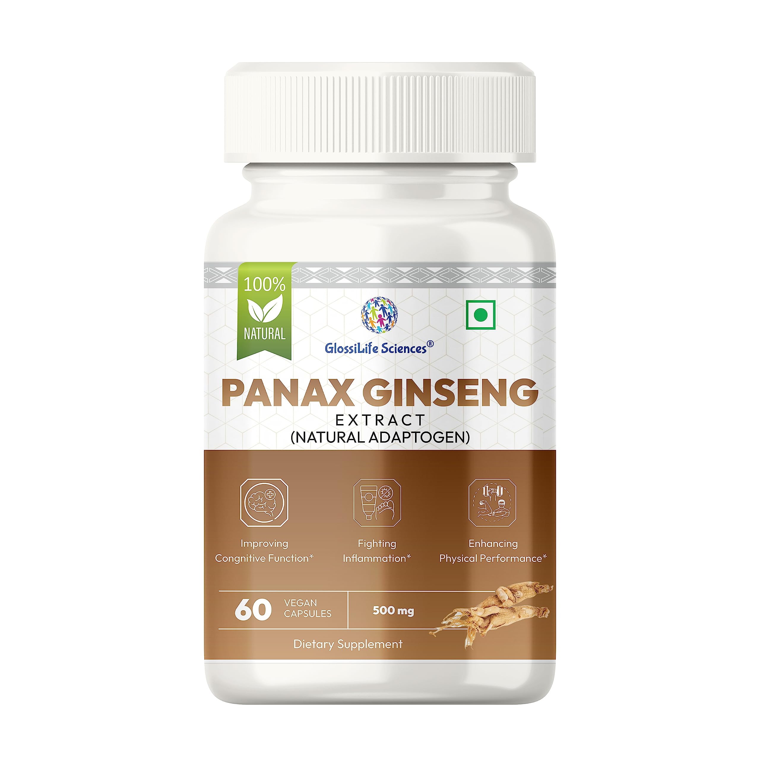 PANAX GINSENG Korean Ginseng 60 Capsule Pack Energy Booster