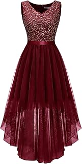 Cocktail Prom Dresses 2025 Formal Wedding Guest Dresses Sleeveless Lace High Low Homecoming Dress - Buy now