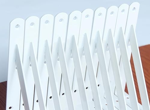 Vista 121 de Paquete de 4 soportes de estante resistentes de 8 pulgadas de largo x 6 pulgadas de alto con tornillos, soportes de estante de metal, soportes