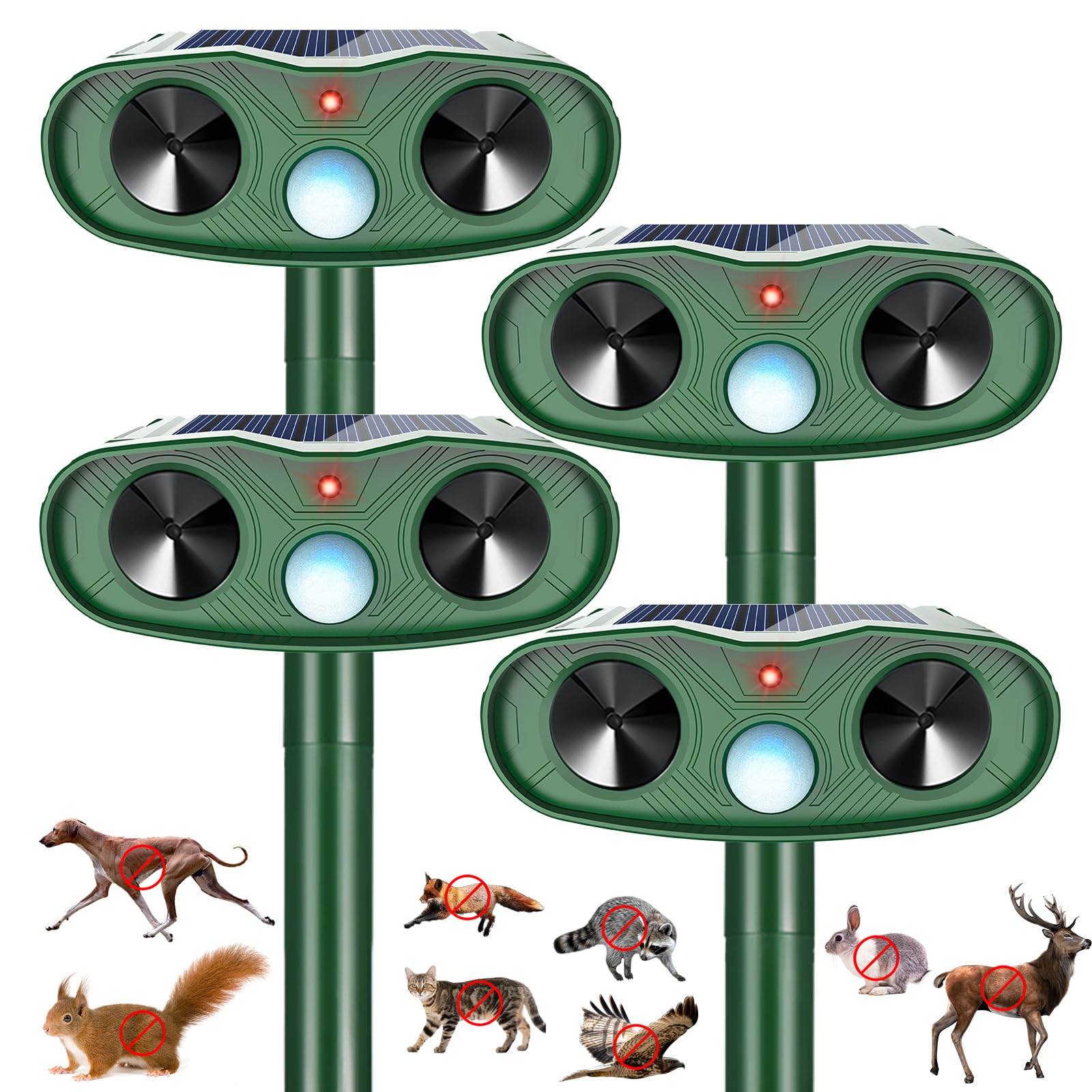 Photo 1 of *Dirty* 2026 Sonic Fortress Pro Deer Repellent Devices, Racoon Repellent Outdoor Squirrel Fortress Pro IP65 Animal Repeller Cat Deterrent with Motion Sensor to Scare Rabbit Bear Dog Out of Garden Yard(4Pack)