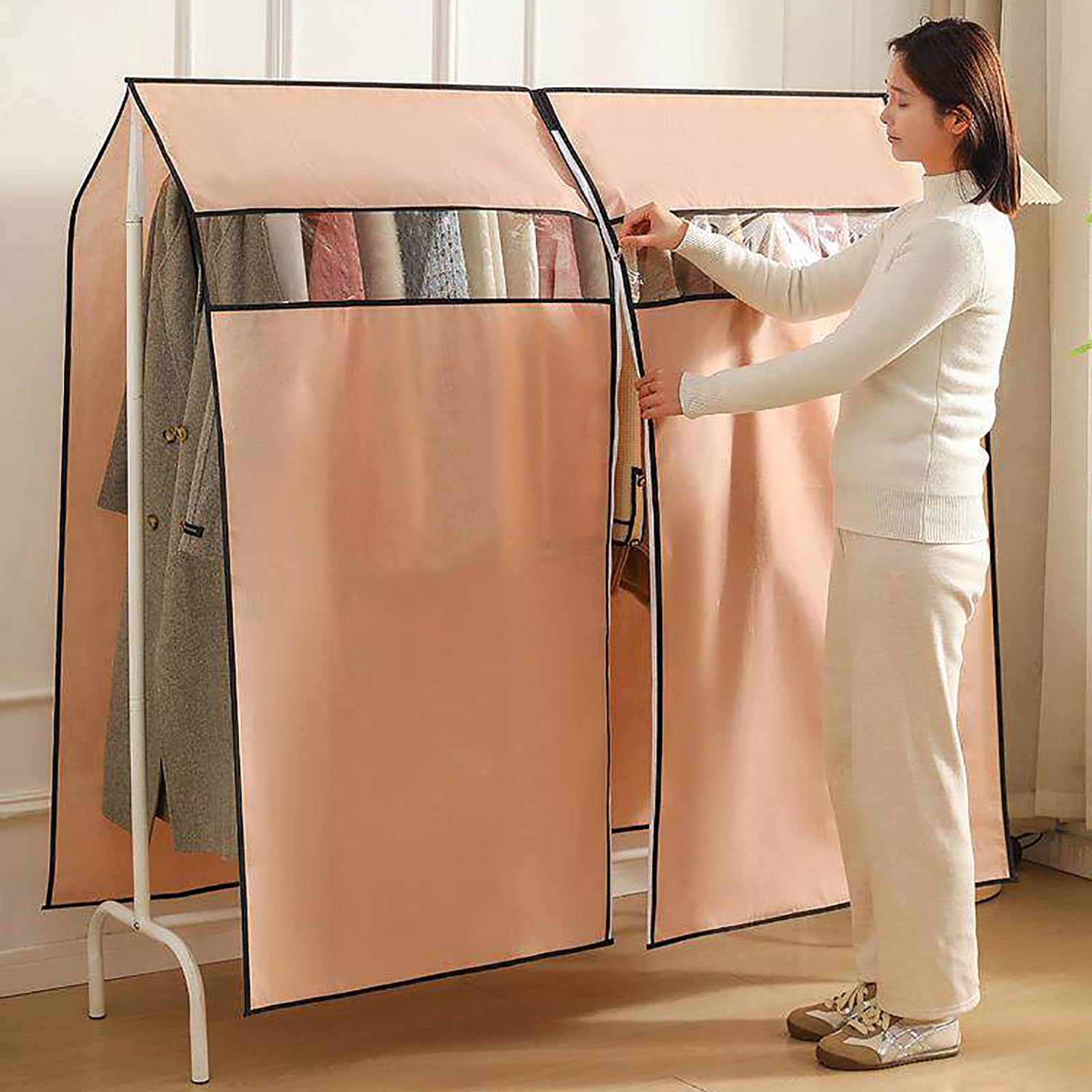 Copriabiti da Armadio, Custodia Abiti con Cerniera, Custodie per Cappotti, Completini e Guardaroba(60 * 120cm/24 * 47in)