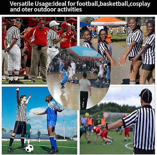 Miniatura 5 de Shinestone Camisa de árbitro, camisa de disfraz de árbitro para mujeres y hombres, cuello con cremallera para deportes y Navidad