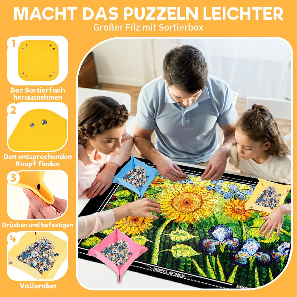 Joycabin Mata do puzzli - przenośna mata rolowana na 1000, 1500, 2000 elementów - dywan do przechowywania i transportu puzzli