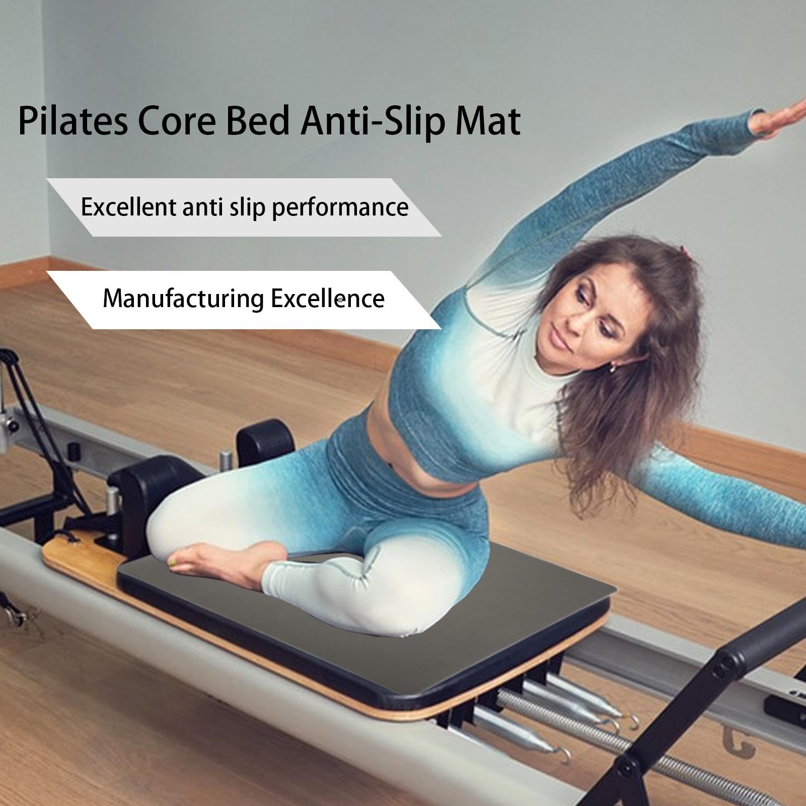 Mata do reformowania pilatesu, antypoślizgowy ręcznik reformer, guma PU, bardzo gruba amortyzacja, sprzęt fitness, materac rdzeniowy, 99,6 x 61 cm, podróżna podkładka na łóżko do jogi do treningu,