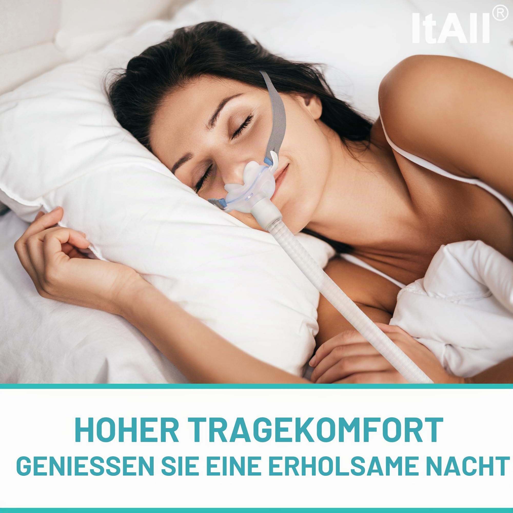 2 Packungen Ersatz-Set für Airfit P10, Schlauch & Rahmen & Kopfhörer, bequeme Passform und perfekte Abdichtung ohne Lärm, ItAll Supplies für CPAP-Benutzer (kein Maskenkissen)