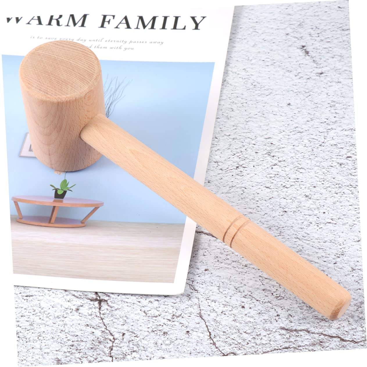 Alipis Real Wood Mallet Hammer 1pc Crab Mallet for Home Restaurant Safe Mini Hammer for Food Compact Long Handle