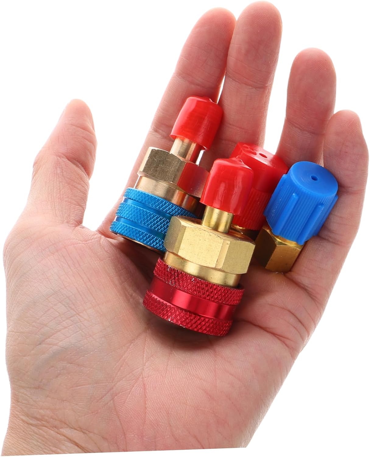 STOBAZA 1set Quick Coupler Adapter Kit for Automotive Air Conditioning Recharge Construction Compatible Low and High User-Friendly Design for Easy Connection