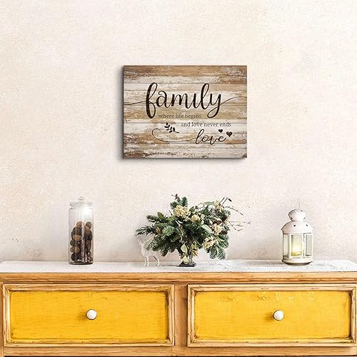 Miniatura 6 de Arte de pared rústico de granja, letreros familiares marrones, decoración de pared para cocina, comedor, palabras inspiradoras, impresiones en